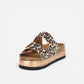 Superga Sandalo Platform donna doppia fibbia Platino Leopard S11U421