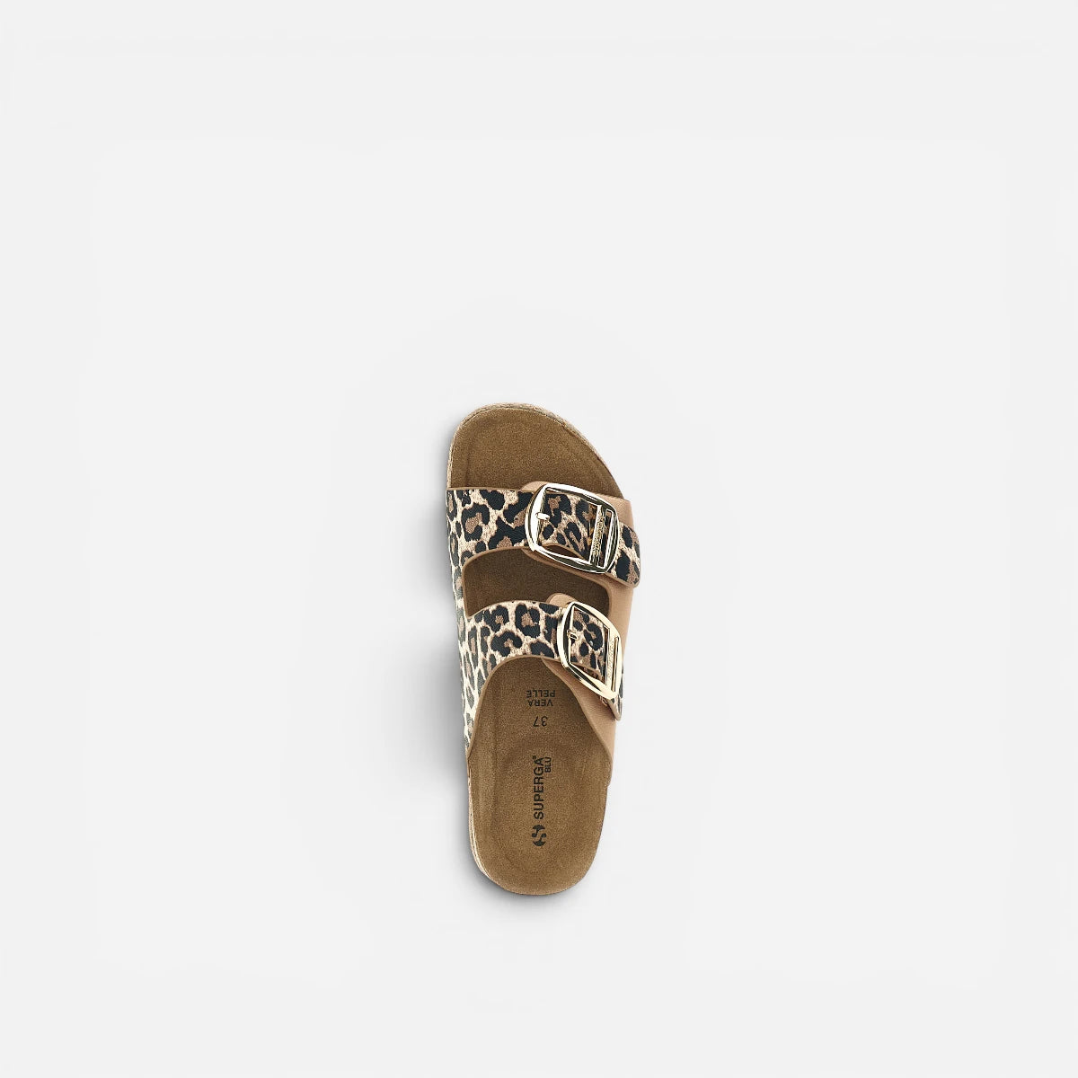 Superga Sandalo Platform donna doppia fibbia Platino Leopard S11U421
