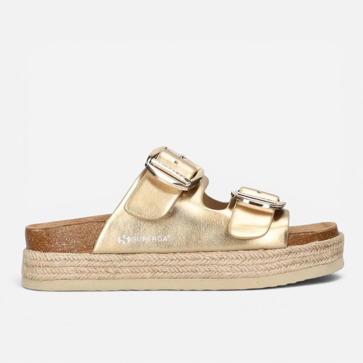 Superga Sandalo Platform donna doppia fibbia ORO S11Y713