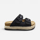 Superga Sandalo Platform donna doppia fibbia Maglia Tessuto Nero S11Y712