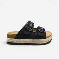 Superga Sandalo Platform donna doppia fibbia Maglia Tessuto Nero S11Y712