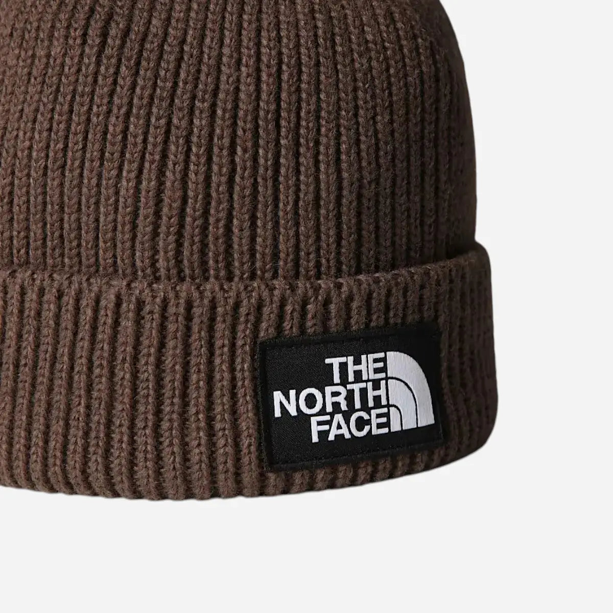 The North Face Berretto con risvolto e logo box TNF Smokey Brown
