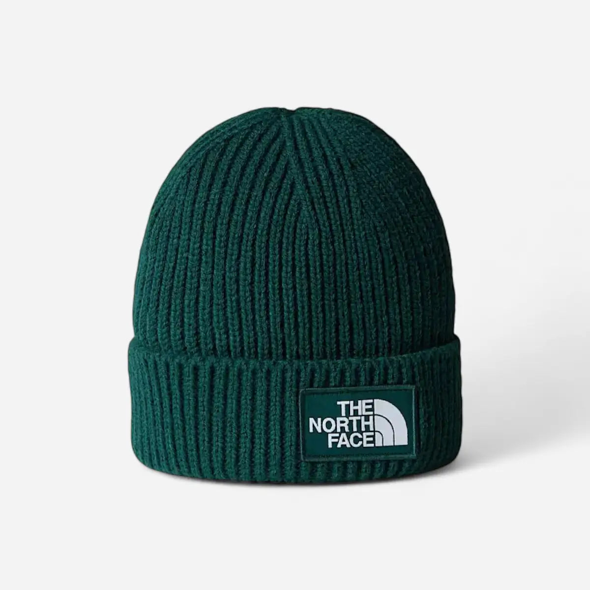 The North Face Berretto con risvolto e logo box TNF Duck Green