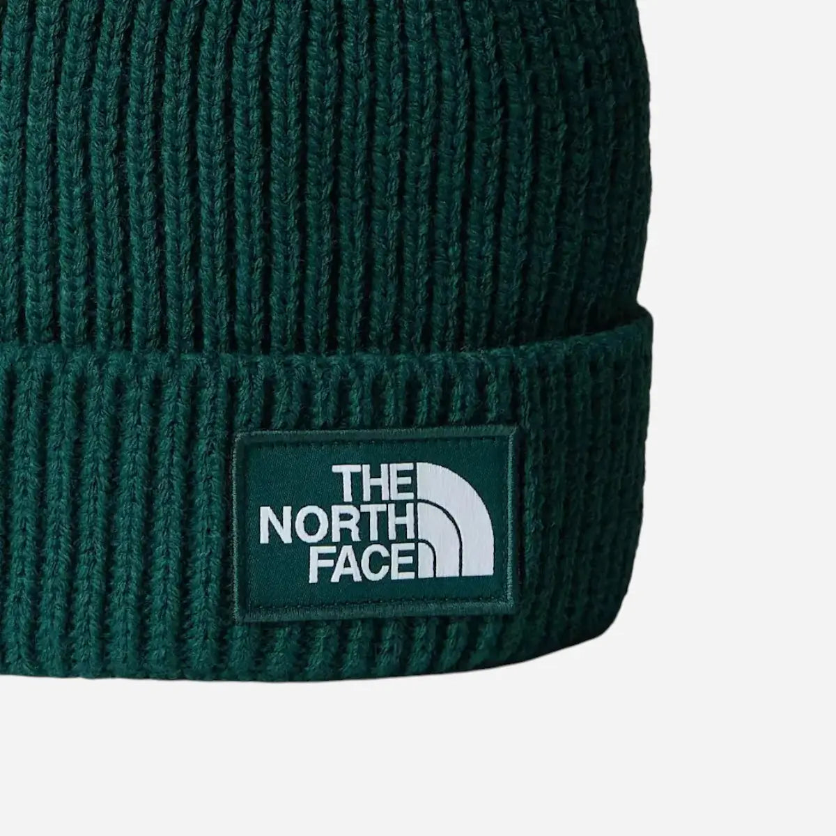 The North Face Berretto con risvolto e logo box TNF Duck Green