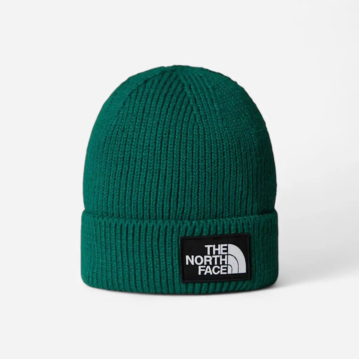 The North Face Berretto con risvolto e logo box TNF Evergreen