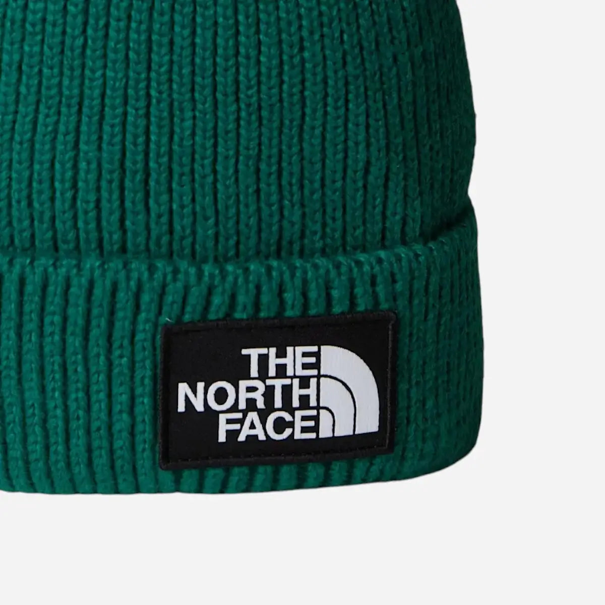 The North Face Berretto con risvolto e logo box TNF Evergreen