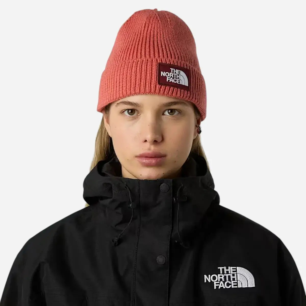 The North Face Berretto con risvolto e logo box TNF Mars Dust