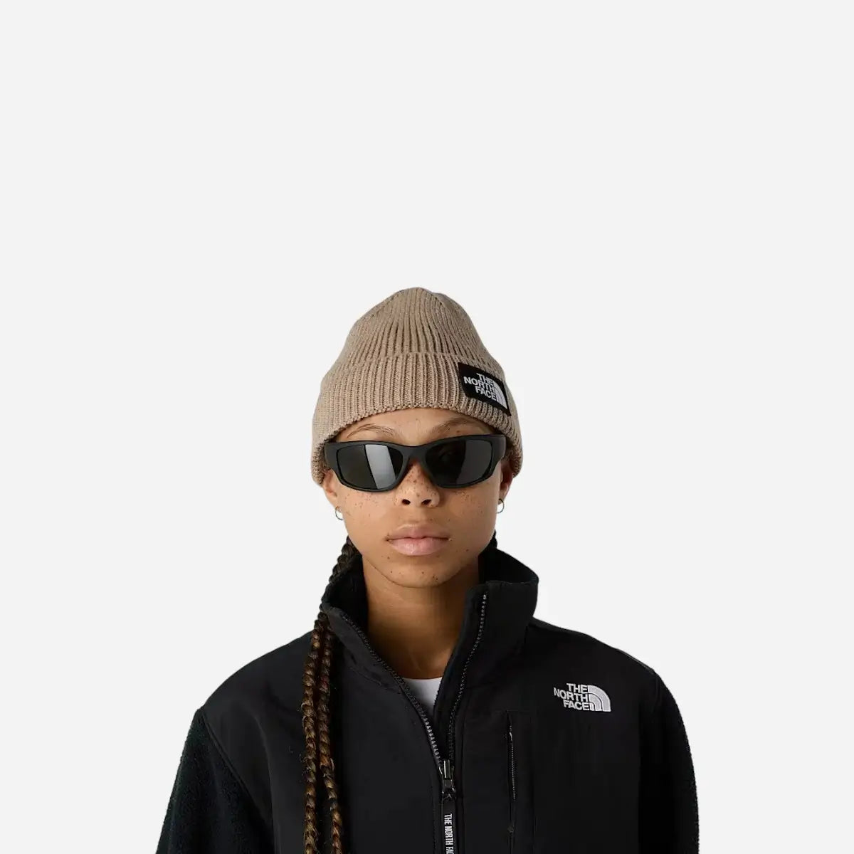 The North Face Berretto con risvolto e logo box TNF Mushroom