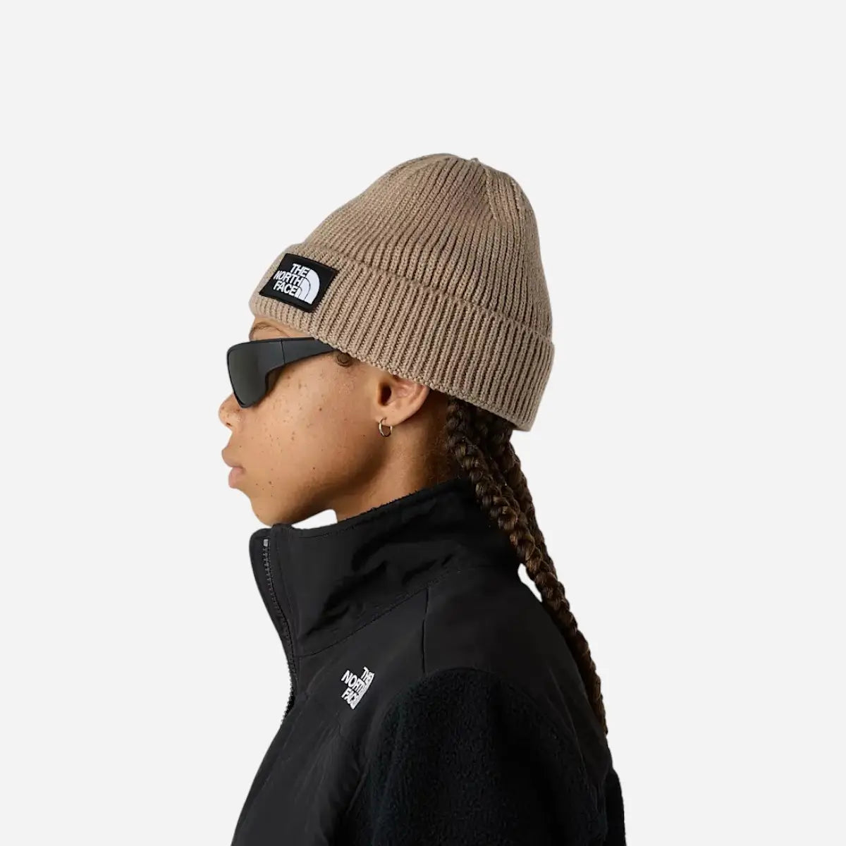 The North Face Berretto con risvolto e logo box TNF Mushroom