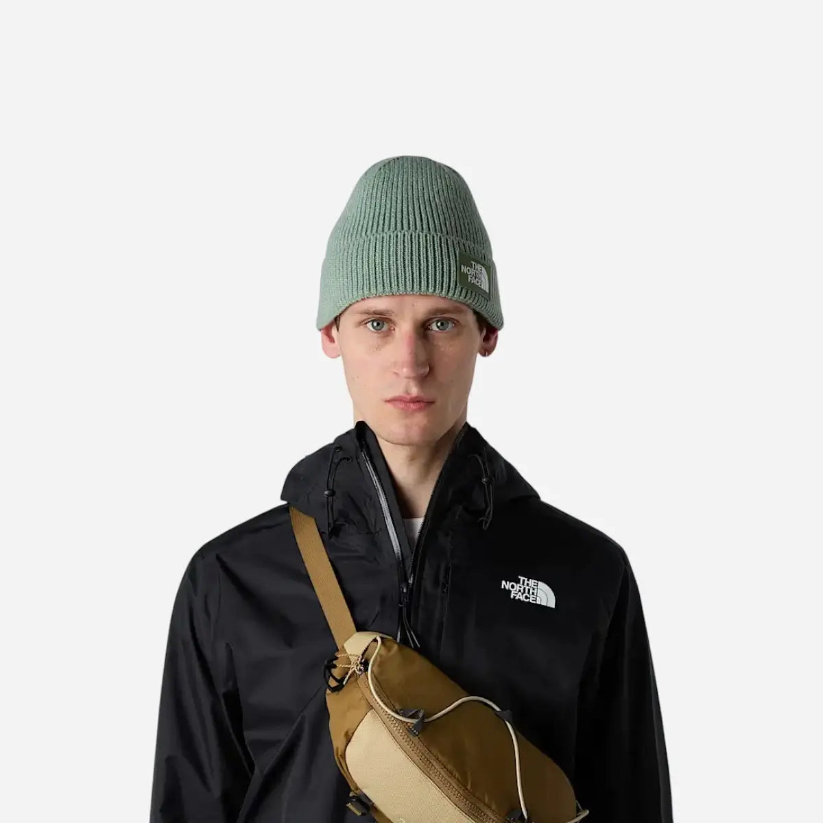 The North Face Berretto con risvolto e logo box TNF Grey Slate Moss