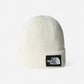 The North Face Berretto con risvolto e logo box TNF White Dune