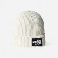 The North Face Berretto con risvolto e logo box TNF White Dune