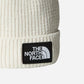 The North Face Berretto con risvolto e logo box TNF White Dune