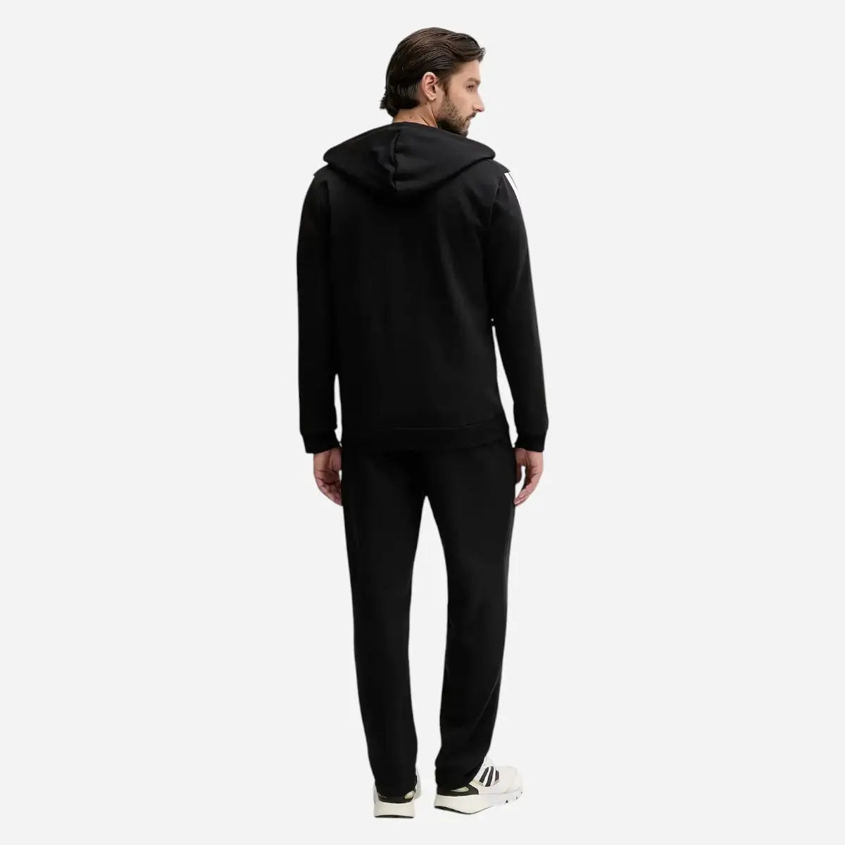 Adidas Tuta Colorblock Fleece 3 stripes FL Black / White