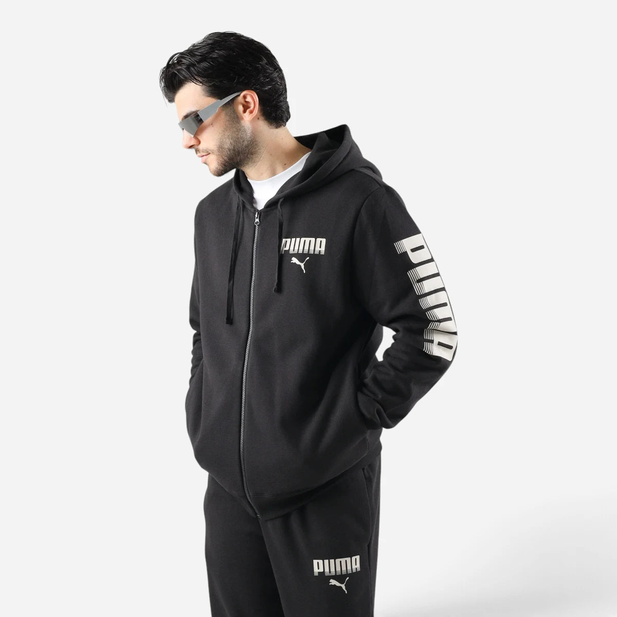 PUMA Tuta Uomo Essentials Graphic Hoodie Black