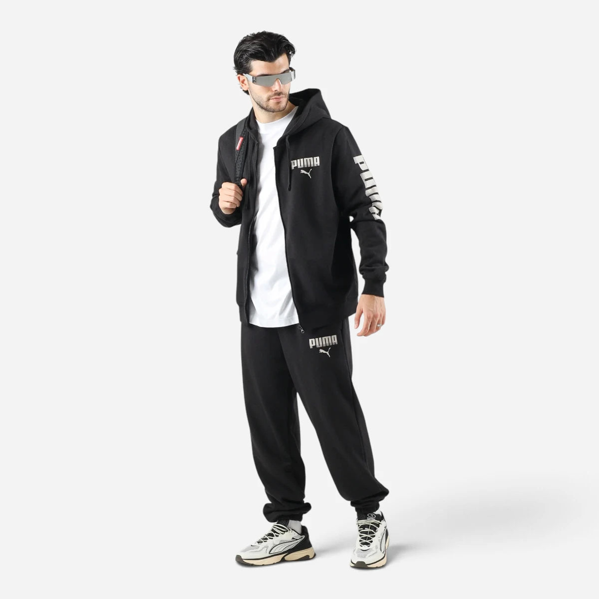 PUMA Tuta Uomo Essentials Graphic Hoodie Black